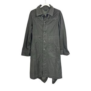 Diesel Womens Sz M Gray Denim Military Field Army Gorp Emo Alt Long Jacket VTG